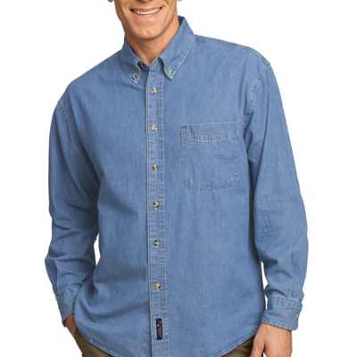 Port & Company Long Sleeve Value Denim Shirt SP10 Long Sleeve Value Denim Shirt Thumbnail