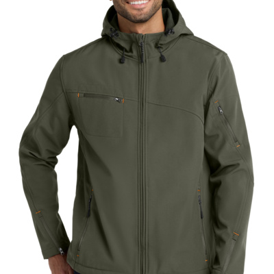 Port Authority Textured Hooded Soft Shell Jacket J706 Textured Hooded Soft Shell Jacket Thumbnail
