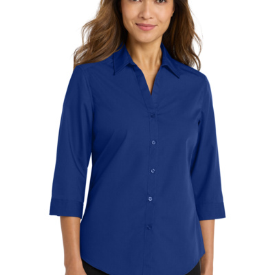 Port Authority Women's 3/4 Sleeve Carefree Poplin Shirt LW102 Women's 3/4 Sleeve Carefree Poplin Shirt Thumbnail