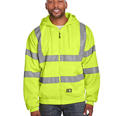 Berne Apparel Men's Tall Hi-Vis Class 3 Lined Full-Zip Hooded Sweatshirt HVF021T Men's Tall Hi-Vis Class 3 Lined Full-Zip Hooded Sweatshirt Thumbnail